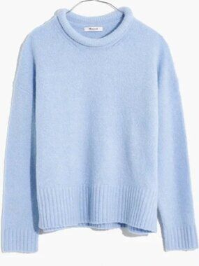 Madewell Women's Light Blue Cozy Mock Neck Sweater